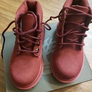 burgundy timberlands kids